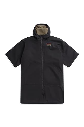 Animal Misty Men’s Fleece Lined Parka - Waterproof & Windproof Hooded Jacket, Windbreaker Hooded Coat, Pocket & Taped Seams - Spring Summer, Outdoor Black L