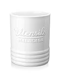 MALACASA Kitchen Utensil Holder, 7.2'' Large Cooking Utensil Holder for Kitchen Counter, Ceramic Utensil Crock for Countertop, White Farmhouse Utensils Organizer, Series REG