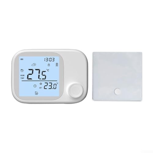 Zilimontt Termostato con tecnología inalámbrica RF433 de hasta 300 m de alcance para calefacción de agua, caldera de gas, compatible con Alexa y Home Systems, (sin WiFi)