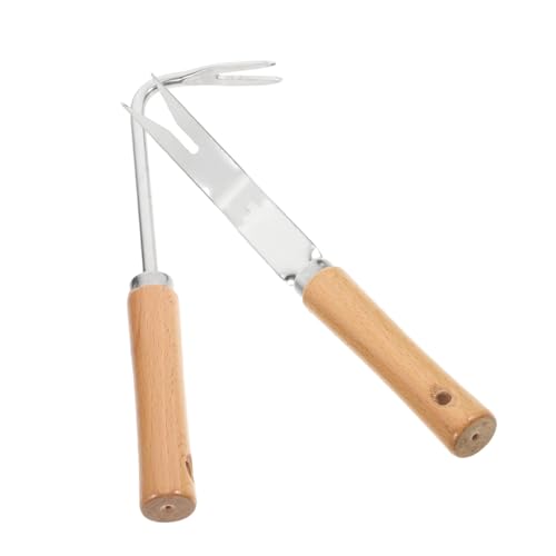 TOYANDONA 2pezzi Attrezzo per Diserbo Domestico in Acciaio Inossidabile Set di Strumenti Manuali per Giardinaggio Scavatore di Radici Diserbante Portatile per Uso Esterno in Giardino e Fatto