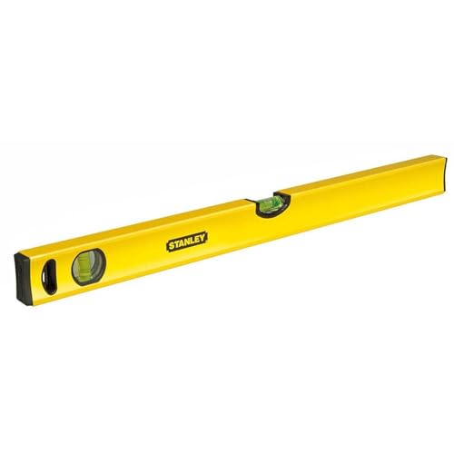 Stanley Wasserwaage Klassik (60 cm Länge, horizontale/vertikale Libelle, Schockabsorber, Genauigkeit ±0.5mm/m) STHT1-43103