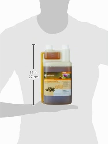 Foto von Makana Mariendistelöl für Pferde, nativ kaltgepresst, 1 l Dosierflasche