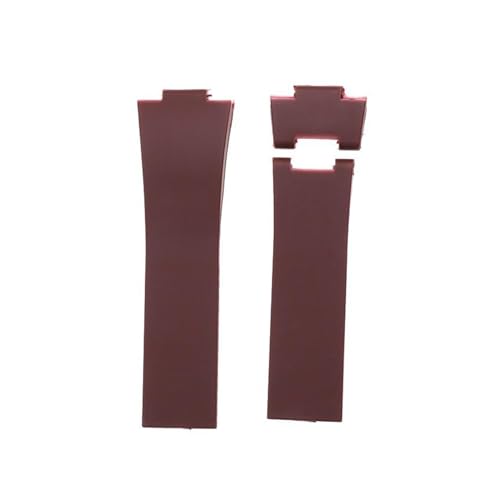 jfhffj 25mm*12mm �u���b�N �u���E�� �u���[ �h�� �V���R�� ���o�[ �X�g���b�v �t�H�[���f�B���O �o�b�N�� ���X�g�o���h �X�g���b�v �u���X���b�g Ulysse Nardin ���v�o���h�ƌ݊�������(Brown,26MM_WITH SIL