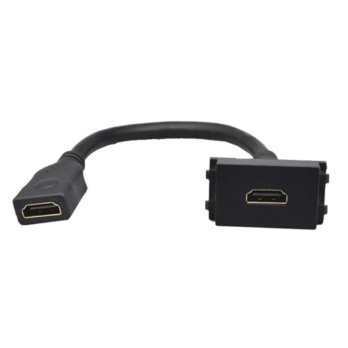 Connecteur modulaire HDMI 2.0 noir avec rallonge de 22 cm intégré