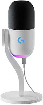 Logitech G Yeti GX, micrófono dinámico RGB con LIGHTSYNC para Gaming, micrófono USB para Streaming, supercardioide, Plug and Play USB para PC/Mac, Blanco