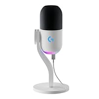 Logitech G Yeti GX Dynamic RGB Gaming Microphone with LIGHTSYNC, USB Mic for Streaming, Supercardioid, USB Plug and Play for PC/Mac - White