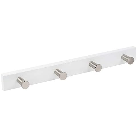 POMOLINE PERCHA Pared lacado blanco Pomos cromo mate 485x50MM Cover