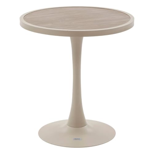 Hespéride - Table de Jardin Bistro Ovialon Beige Lin - 2 Places - Aluminium Traité Epoxy Antirouille