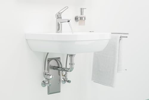 GROHE Universal Eckventil mit Quetschverschraubung (mit ergonomischem Metallgriff, selbstdichtendes Anschlussgewinde, Wandanschluss 1/2 Zoll mit Schubrosette, Abgang 3/8 Zoll), chrom, 22039000