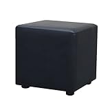 [ URBAN ] キューブ ソファ スクエア型 (ブラック)【 レイアウトしやすい多目的キューブ型 スツール 】 椅子 おしゃれ オットマン 低い 足置き台 椅子 背もたれなし stool 背もたれなし椅子 ミニスツール （ 汚れても拭き可能な合成皮革/ロビーやキッズルーム・デスク横のサブチェアにも ）LG005
