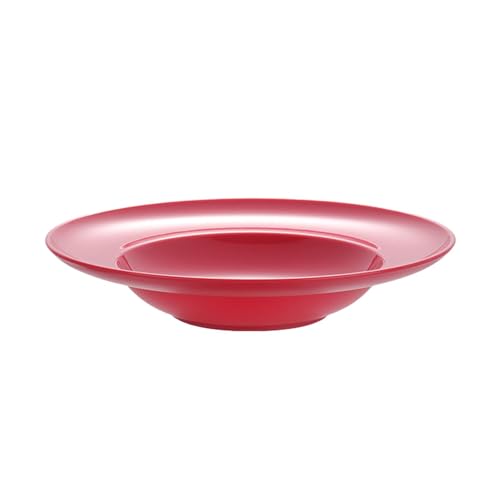 perfk Piatto fondo con bordo largo, piatto fondo multiuso, piatto fondo per cucina d'albergo, piatto fondo per feste, Rosso