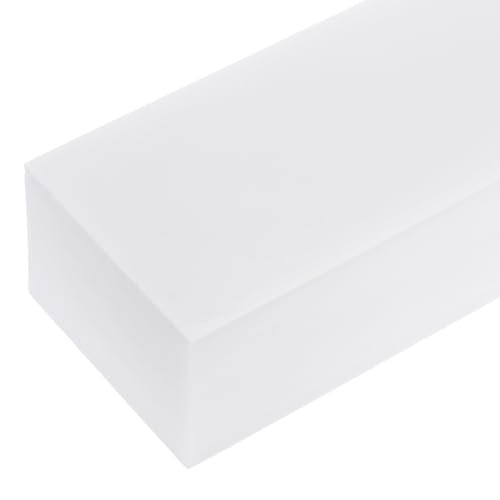 Rebower 203 x 76 x 50mm HDPE Plastic Sheet, High Density Polyethylene Sheet Cutting Board White Solid Block, [for Marine, DIY, Home Floor]