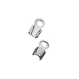 Rayher 2226321 Verbinder f. Lederriemen, 1,5mm ø, SB-Btl 4Stück, plati