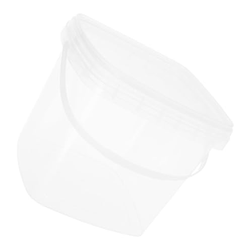 Ciieeo Bolso Bidón de plástico con asa balde de 2 galones Lavabo de Botella Cubo de Pintura de plástico balde con Tapa Cubo de 2 litros balde plastico de 2 litros páginas Transparent