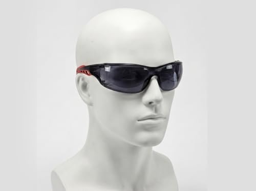 Image of THUNDERSTORM Safety Goggles Polycarbonate Lens Hard Coated Eye Protection Glasses Anti-Scratch Safety Glasses UV Protection Industrial, Bike riding, Cycling & Car Driving (Black /Red)