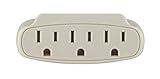 Leviton 697-I 15 Amp, 125 Volt, Triple Outlet Adapter, Ivory