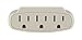 Leviton 697-I 15 Amp, 125 Volt, Triple Outlet Adapter, Ivory