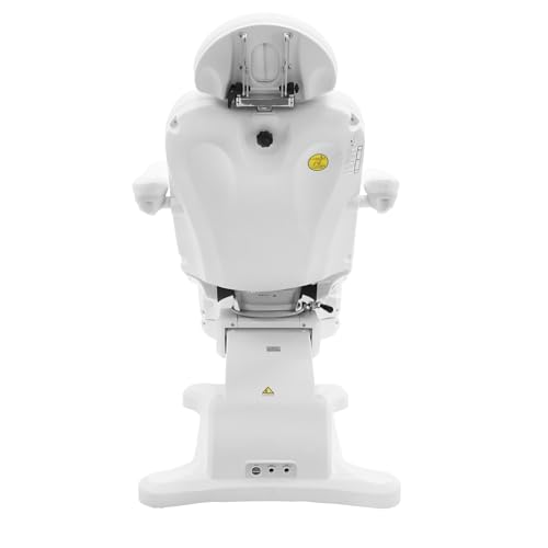 Image of SKINACT Malibu Electric Medical Spa Facial Treatment Chair /Table with 240 Swivel Base, Adjustable Backrest, Leg Rest and Wired Hand Remote Control (White)