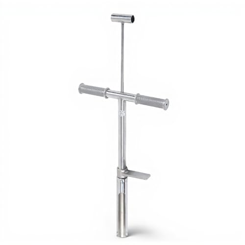 Soil Sampler Probe, 22.8in Stainless Steel Soil Sample Probe Tool T Style Handle Soil Test Kit with Ejector and Foot Pedal, Efficient Soil Probe Rod for Garden Farm Golf Course