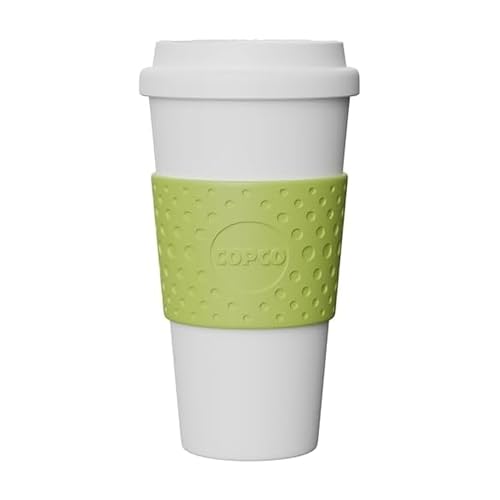 Copco Acadia 16 oz Travel Mug - Insulated Reusable Coffee Tumbler with Double-Walled Plastic, Leak-Proof Lid, BPA-Free - Portable Mug for Hot & Cold Drinks, Cup Holder Friendly (Green)