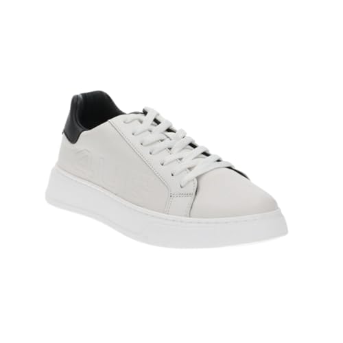 SUOLA IN GOMMA ALTEZZA 4 CM 4US Sneakers BY PACIOTTI Pelle Bianco/Nero Larry 502034 Scarpe Bianche Sportive per Uomo con Suola in Gomma e Tacco 4 cm in Vera Pelle (Bianco, 40)