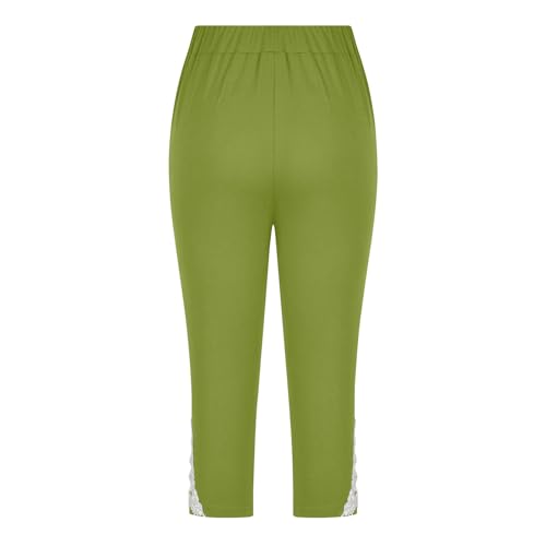 Girls Summer Capri Leggings Cute Lace Patchwork Stretchy Comfy Elastic Waist Footless Leisure Pants for 2-13 Years4