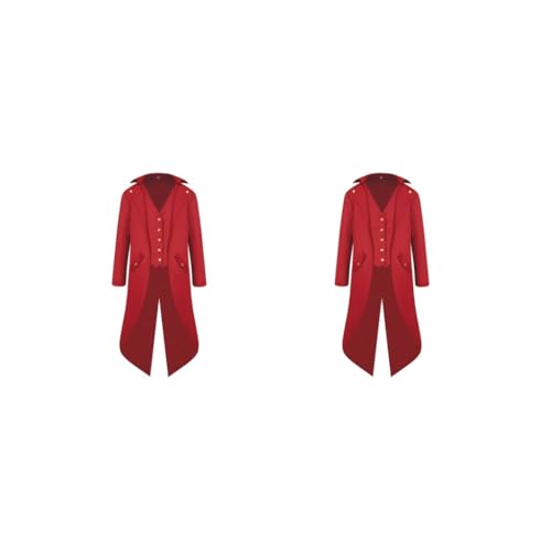 Manteau steampunk homme rouge pour costume de fête victorien XL