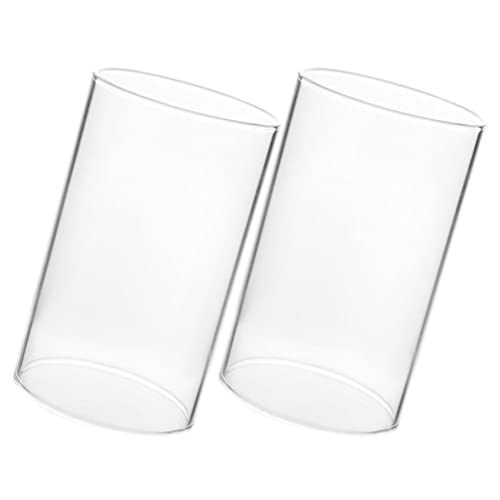 GANAZONO Bougeoir Cylindrique en Verre: 2pcs Coupe-Vent Votifs, Ensemble De Porte-Bougie Ouragan Clair, Chandelier Cylindre, Fournitures