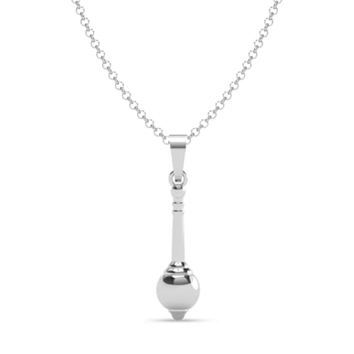 Image of Clara Pure 925 Sterling Silver Hanumanji Gada Men Pendant Necklace | With or Without Chain | Gift for Men & Boys |Religious, Platinum Plated