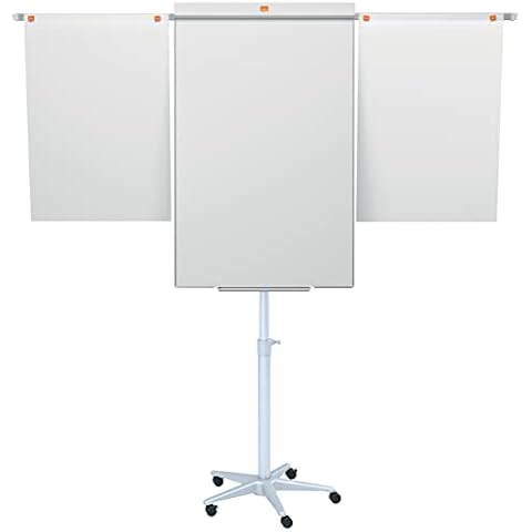Nobo Impression Pro Mobile Magnetische Flipchart/Whiteboard aus Stahl, Verlängerungsarme & feststellbare Rollen Cover