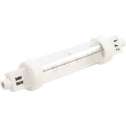 300W Jacketed IR Quartz Heat Bulb 118mm Lamp Light Food Safe Push Fit