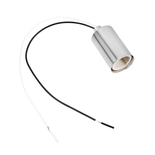 Housoutil Ceramic Screw Socket Lamp Base Easy Install Metal Light Socket for Table Lamp Repair
