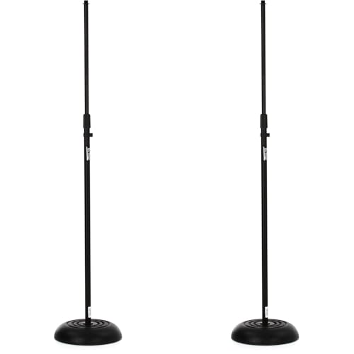 On-Stage MS7201B Round Base Microphone Stand (2-pack)