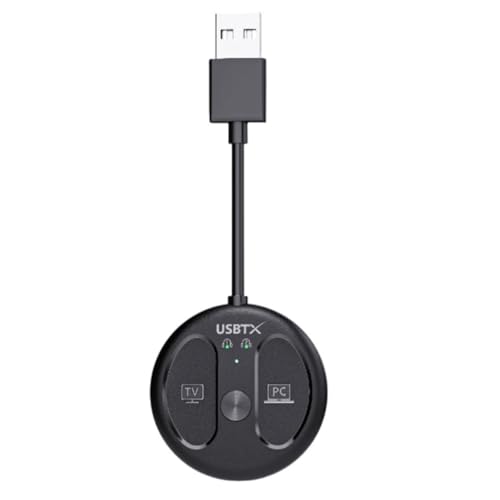 Harewtwy Transmisor de Audio USB Bluetooth 5.4 de 50 M, Adaptador de Música Estéreo Inalámbrico Sin Barreras, Dongle USB para Conectar Dos Auriculares.