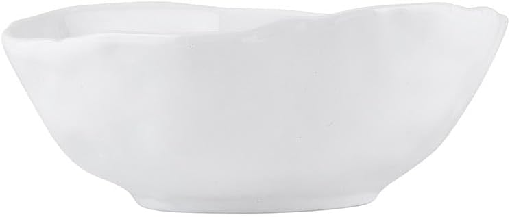 Santa Barbara Design Studio Serving Bowls Rustic White Glazed Ceramic Bowl, 8" x 7", Bon Appetit