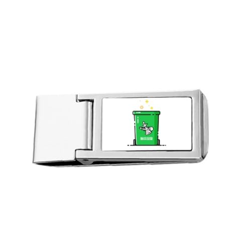 Bote de basura delgado con clip de acero inoxidable para clasificación de basura