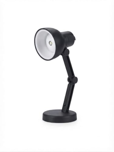 Image of Mini Portable Round LED Desk Lamp | Cute Character Base | Adjustable | USB Powered |(Multicolor) (Mini Black 2)