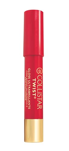 Collistar Twist ultraglänzender Lipgloss, Nummer 208 Cherry, feuchtigkeitsspendender, aufpolsternder und glänzender Lipgloss, mit Hyaluronsäure und Pro-Kollagen, Stick-Format, 2,5 g