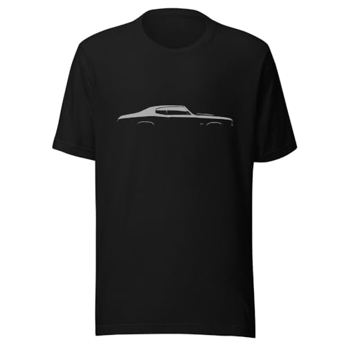 Chevelle Muscle Car Silhouette Drag Racers Classic Cars Mens t-Shirt, Black, XL