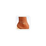 Locrccl Tobilleras doradas para mujer, impermeables, tobilleras doradas en capas de eslabones cubanos en espiga, cadena de clip de papel, pulseras tobilleras de corazón, infinito, mariposa, serpiente