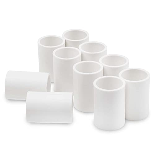 Bwintech 10 Piezas 20MM (1/2') Conector recto PVC-U Acoplamiento de unión Conexión de tubería de agua de jardín