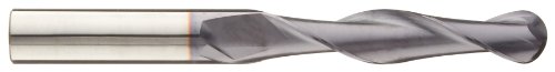 Image of Precision Twist EB6302V Carbide Ball Nose End Mill, Long Reach, TiAlN Multilayer Finish, 30 Deg Helix, 2 Flutes, 6 inch Overall Length, 1 inch Cutting Diameter, 1 inch Shank Diameter