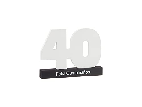 MC-Trend Libro de visitas XL para 40 cumpleaños, español de madera, Happy Birthday para escribir creativo, idea de regalo (40 España)