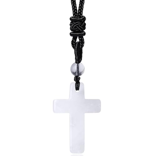 Image of XIANNVXI Healing Crystal Necklace for Men Jewelry Gift | Adjustable Black Rope Natural Gemstone Pendant