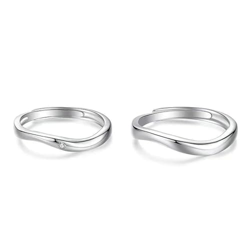 Bague fiançailles réglable oxyde de zirconium elle et lui