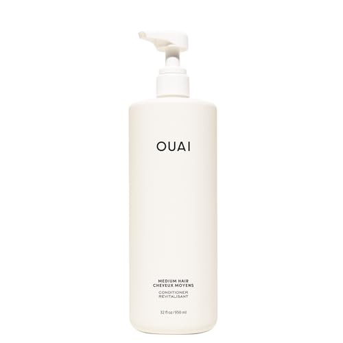 OUAI Medium Conditioner - Salon SizeHydrating Hair Conditioner with Coconut Babassu & Keratin Oil - Strengthens Repairs Adds Shine - Paraben & Phthalate Free Hair Care Products 32 Oz