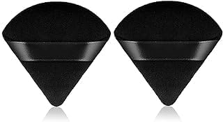 Image of SUNISA Makeup Sponge Set Beauty Blender with Egg Case, Soft Sponge Liquid Foundation, Creams, (Multicolor 4 Big + 3 Mini -7 Pcs set) with 2 Pcs Makeup Puff Triangle Powder Puff(BLACK) (TRAINGLE)