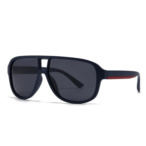 Lunettes de soleil homme bleu-gris tendance monture moderne protection solaire