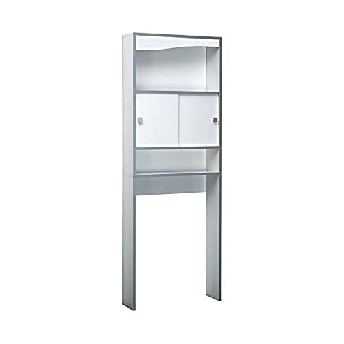 Symbiosis Surf Mensola sopra il Wc, bordi bianchi e grigi, 64,3x19,2x177 cm