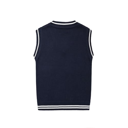 Boys Cute Sweater Vest Kids V Neck Sleeveless Knitted Preppy Sweaters Warm Tank Tops Teen Girls Casual School Uniform Clothes2